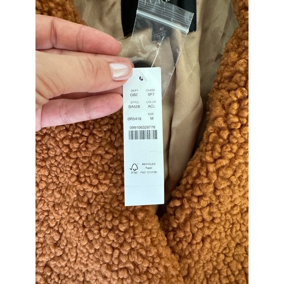 J.Crew NWT Double Breasted Long Teddy Sherpa Coat Size M - Picture 8 of 9